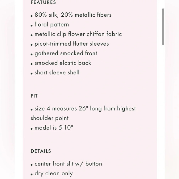 Kate Spade Floral Chiffon Shell Top - Picture 4 of 14